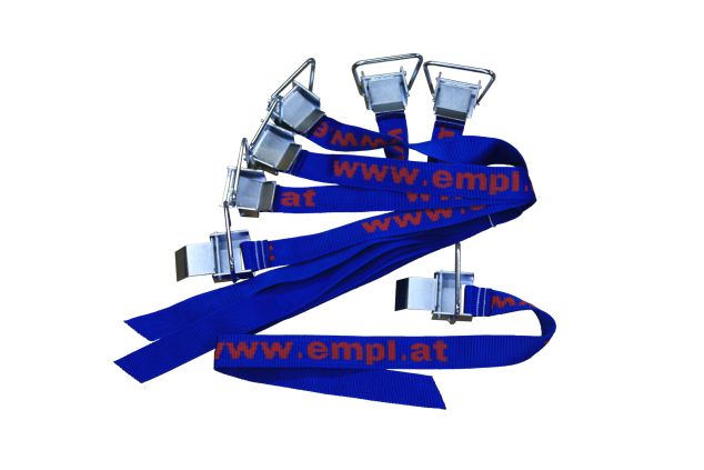 Schlauchträger mit Klemmschnalle und Einwebung