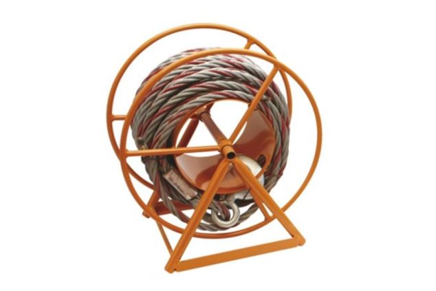 Trommelhaspel mit Bock